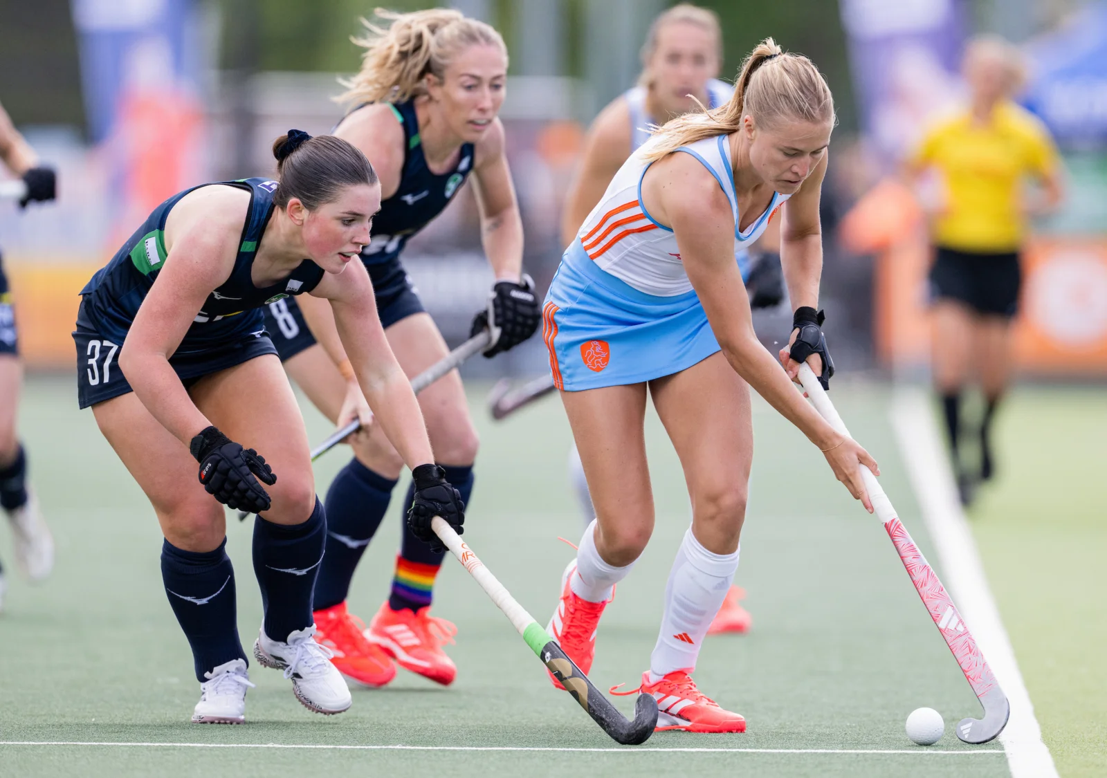 fu1202606147262 scaled 1 - Ireland show major improvement in second outing against The Netherlands in the FIH Hockey Pro League - Sunday, June 14 – Rotterdam, The Netherlands: The Ireland Women’s Hockey team enjoyed a much-improved performance against World #1 The Netherlands. Ireland showed excellent defensive organisation to limit chances for the Dutch, with penalty corners being their main route to success as they came away with a 4-0 win to continue their unbeaten run.